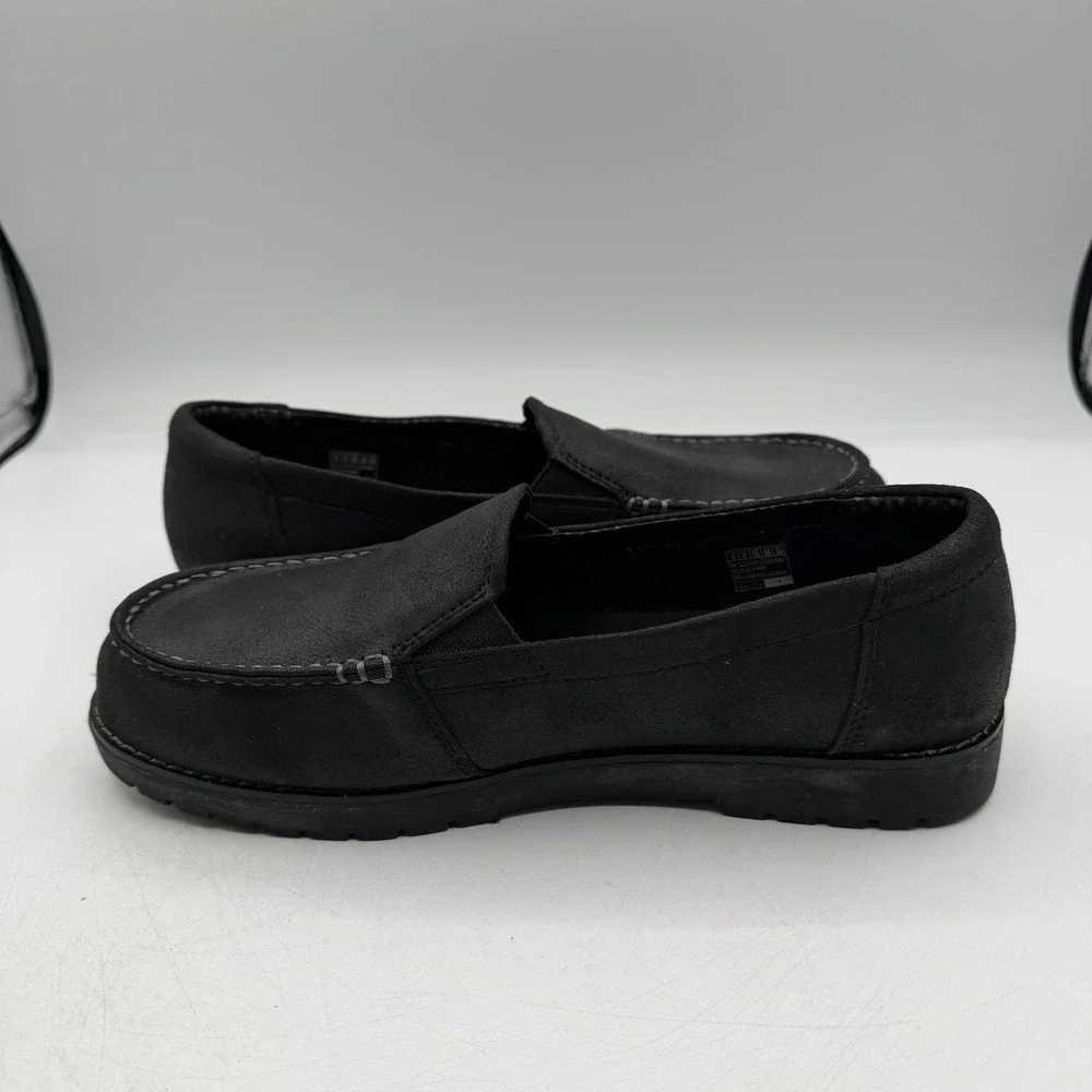 BOBS Skechers Chill Lugs Central Look Loafers Womens 9 W WIDE Black Slip On Shoe